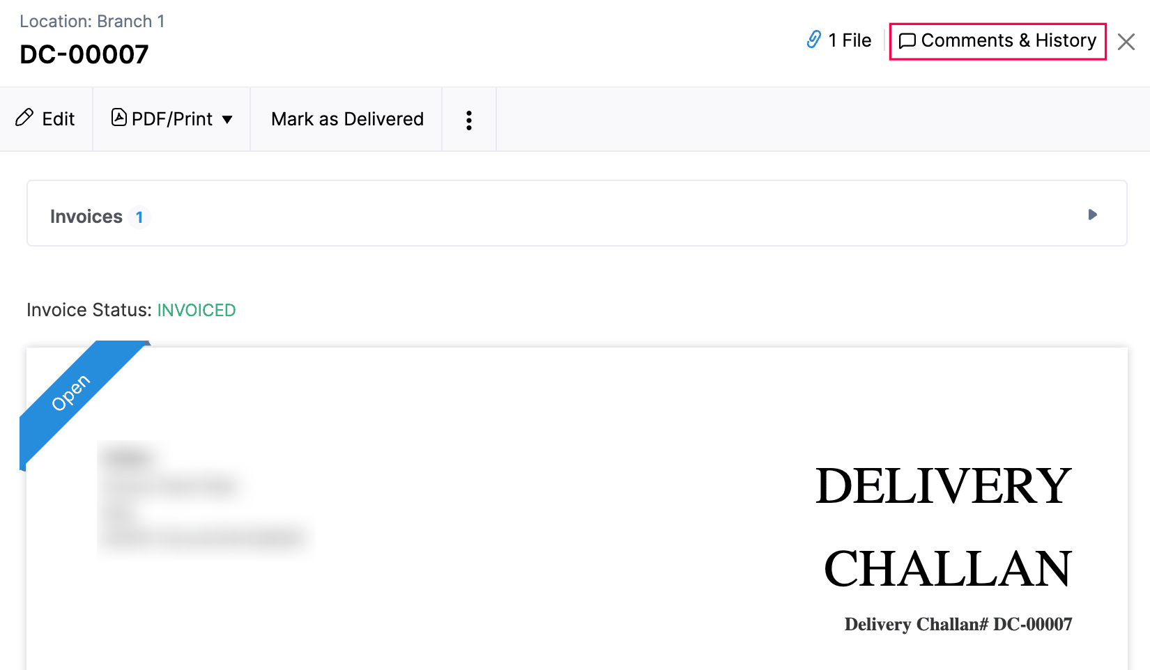 View Comments and History