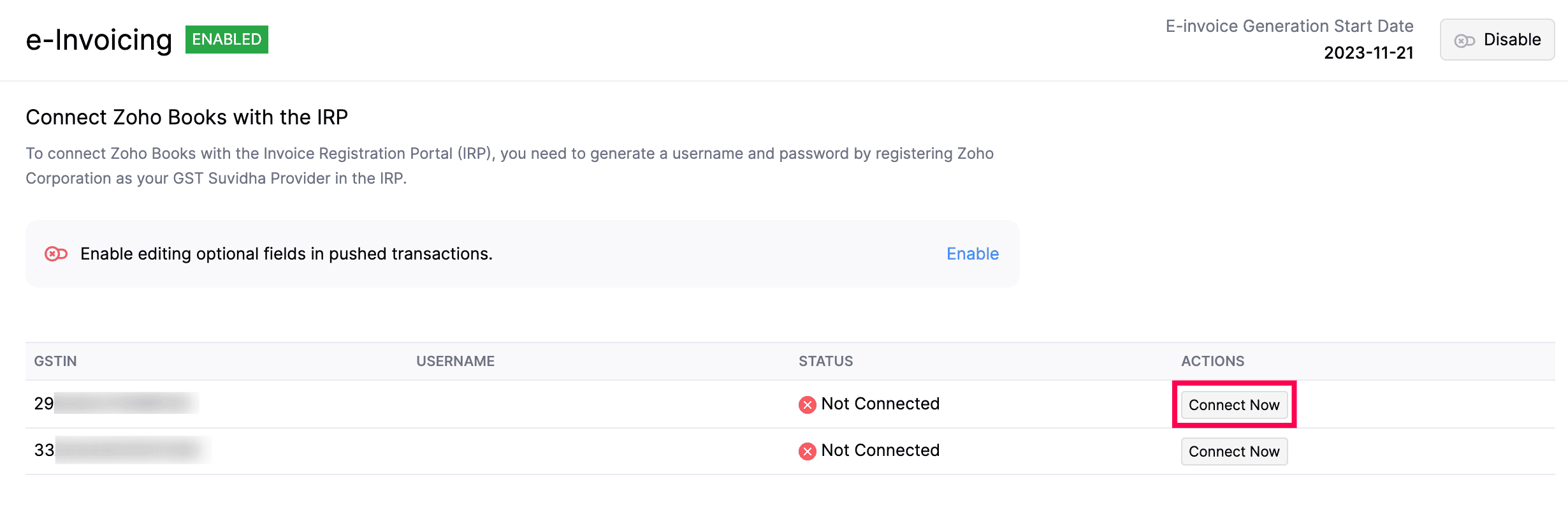 e-Invoicing with multiple branches