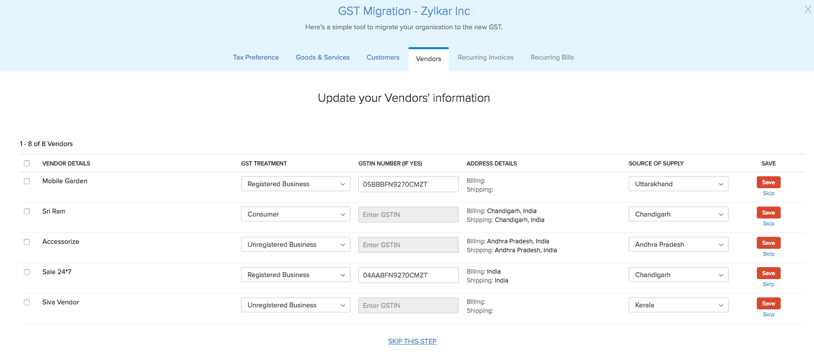 Enable GST Settings