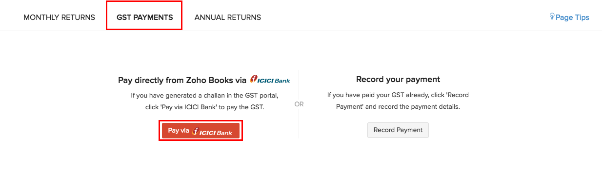 Pay via ICICI