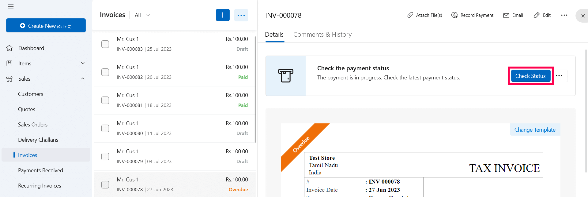 Check Payment Status