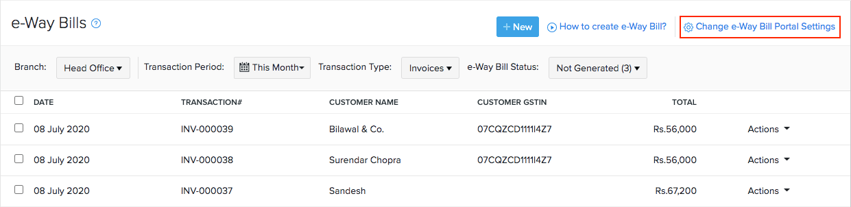 EWB portal credentials