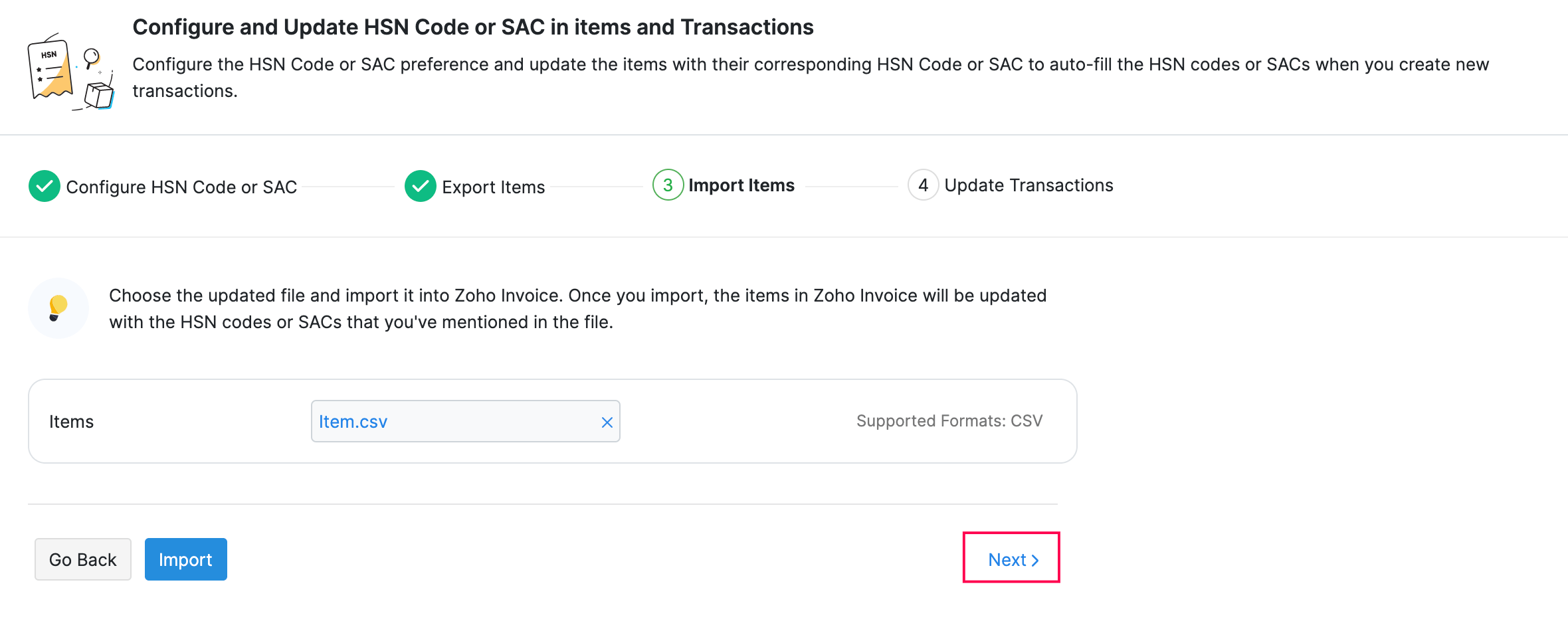 HSN Code and Configuring it in Zoho Invoice