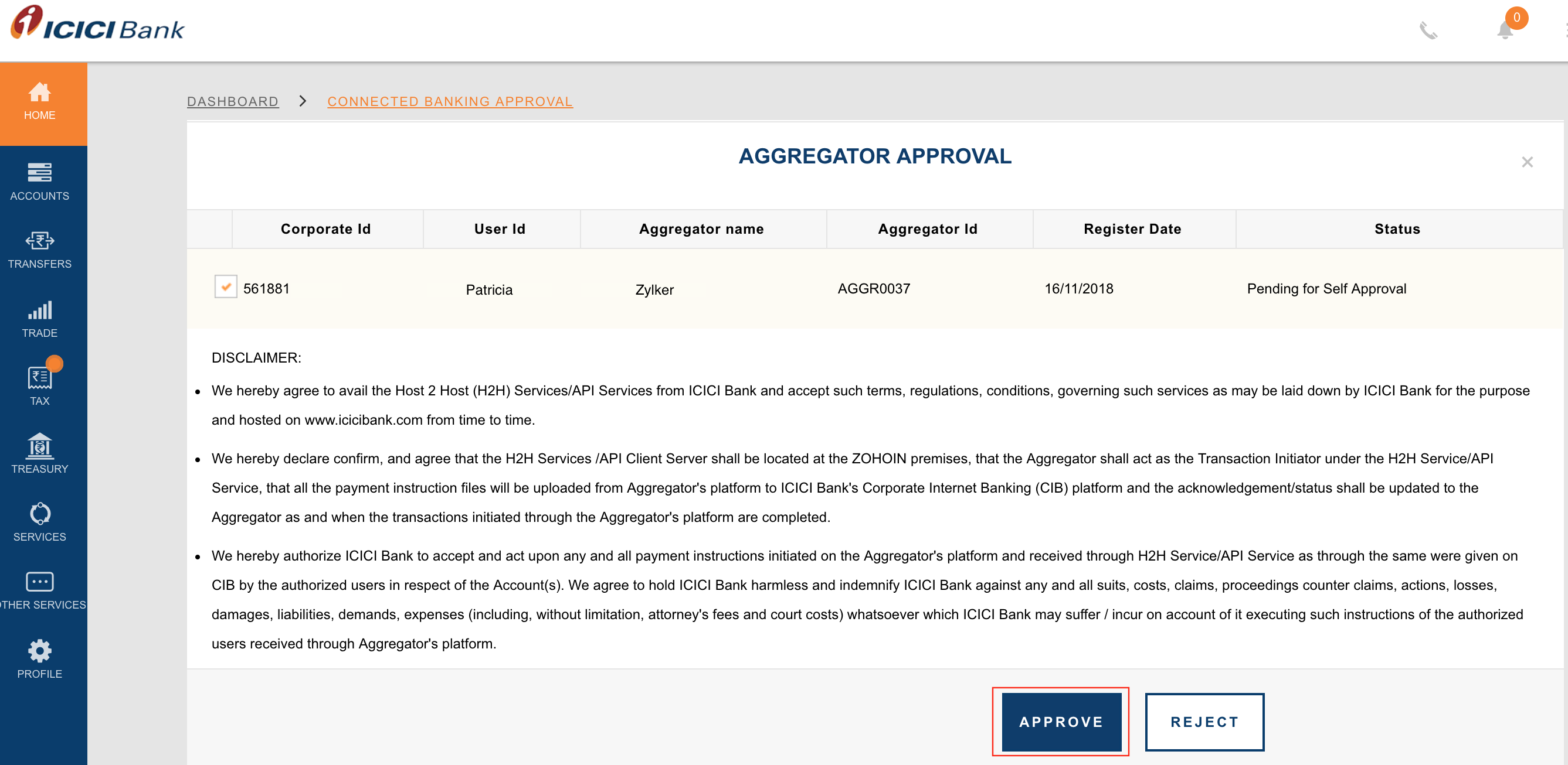 Aggregator Approval