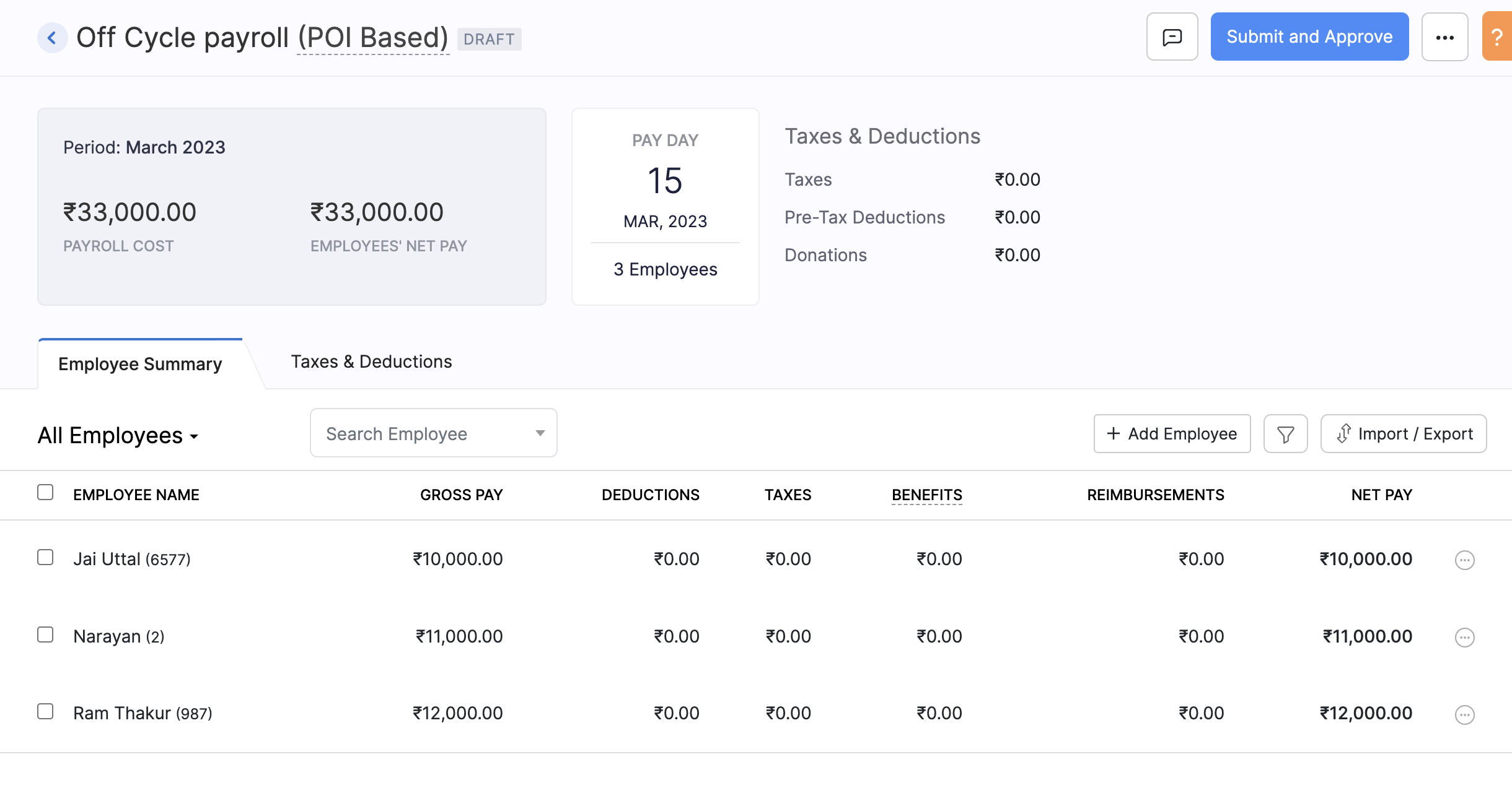 Offcycle Payroll