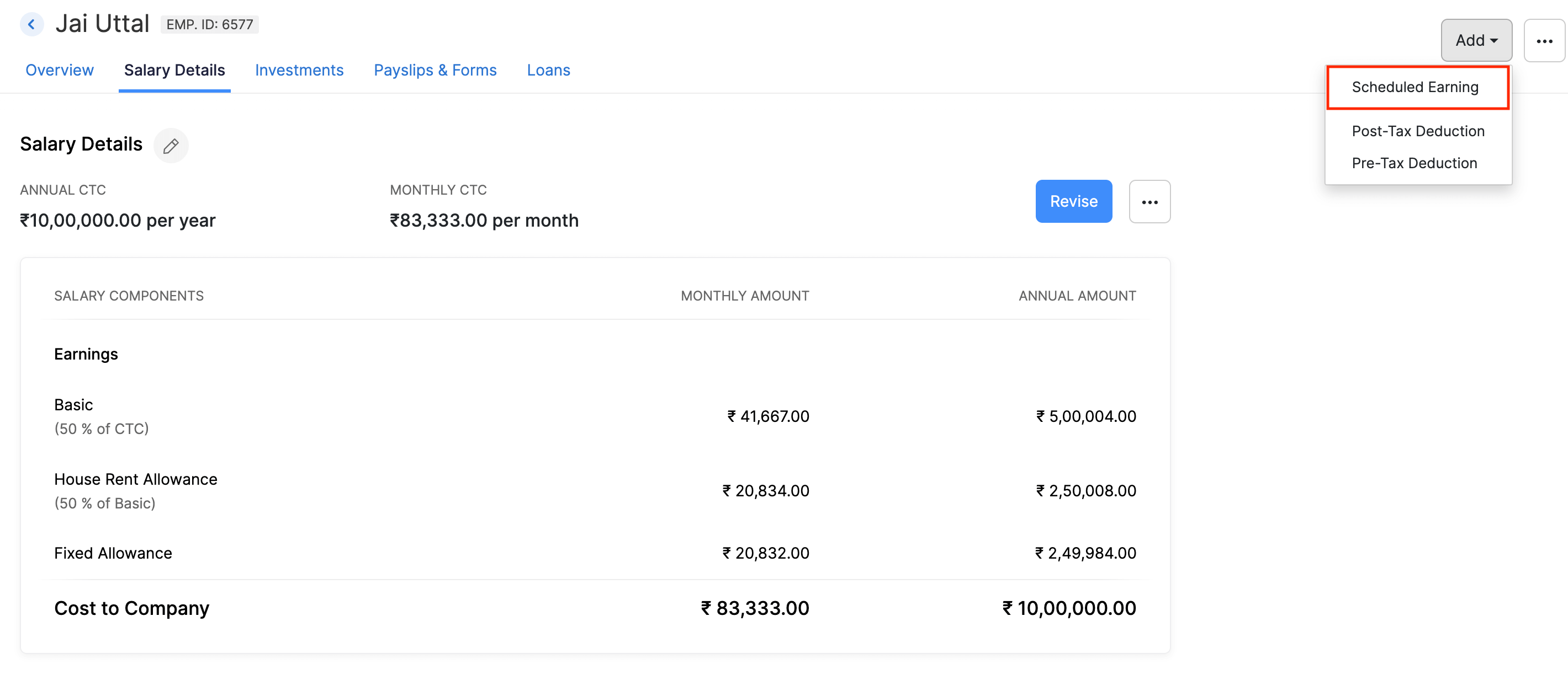 Schedule Earning