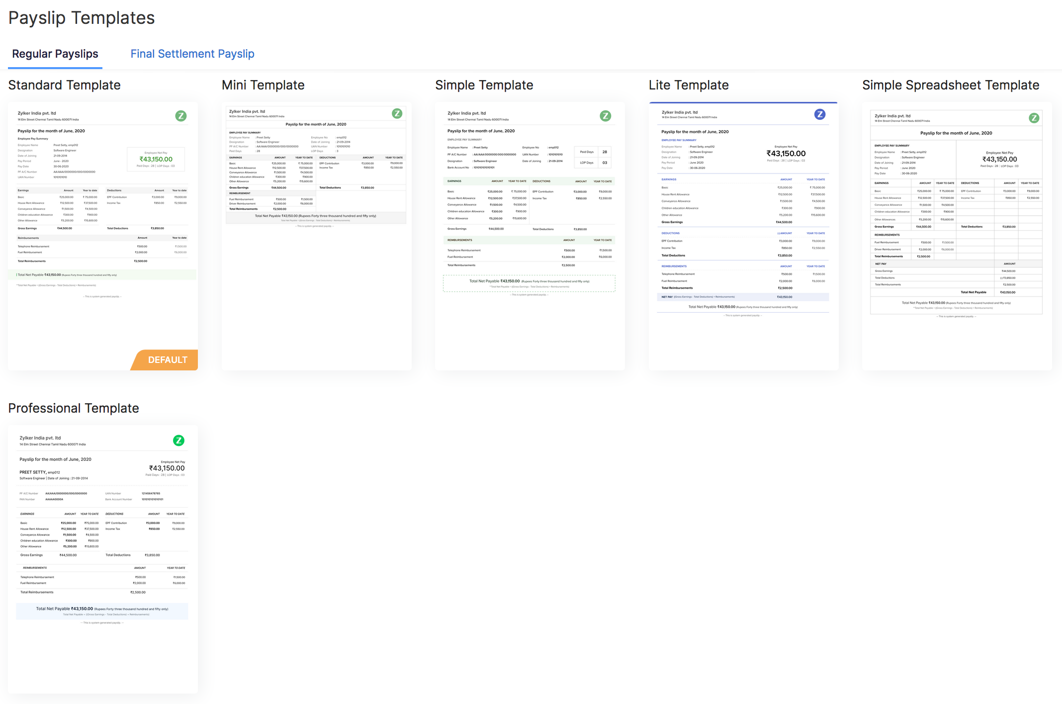 Payslip Template