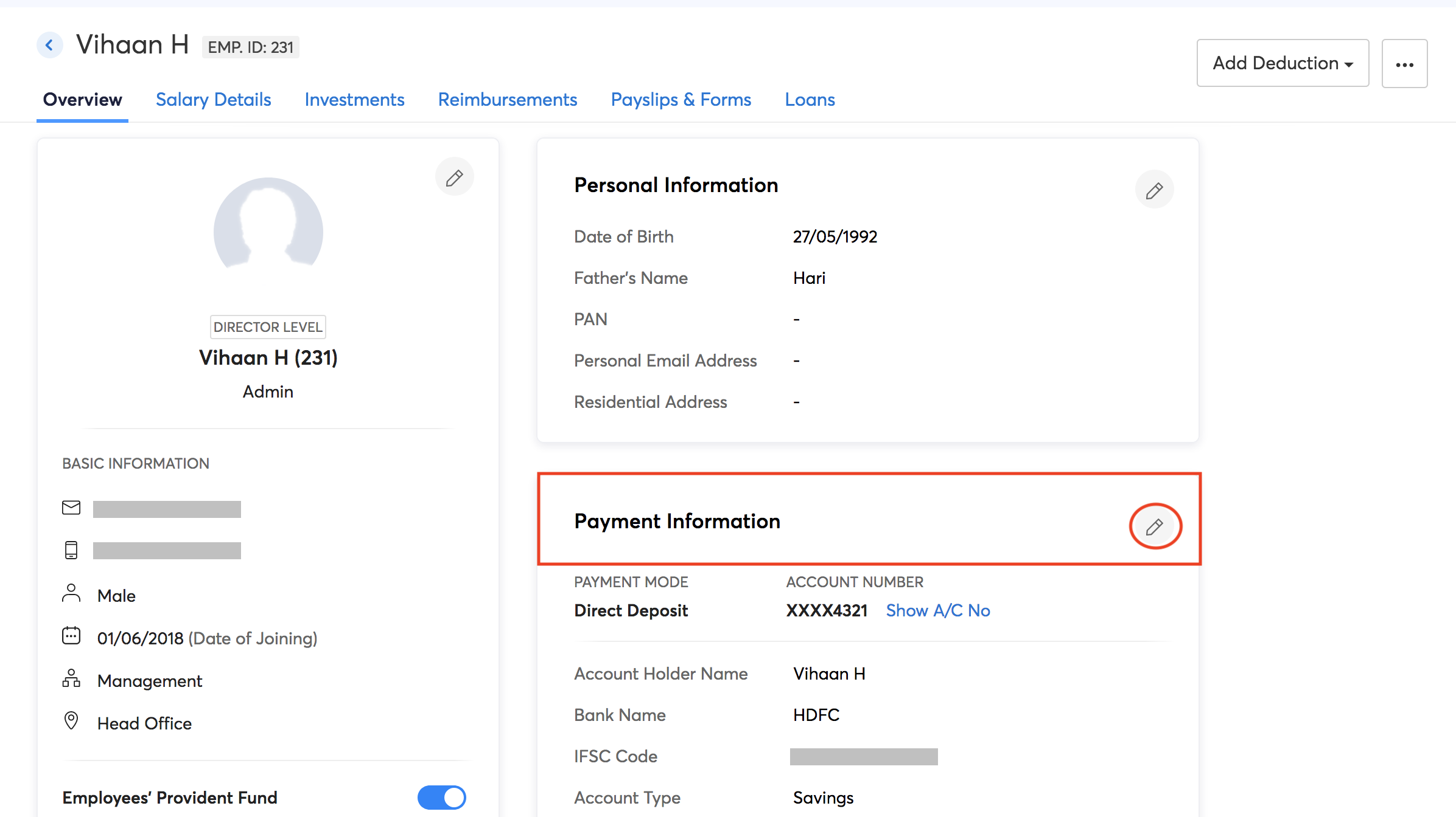 profittrain edit payment