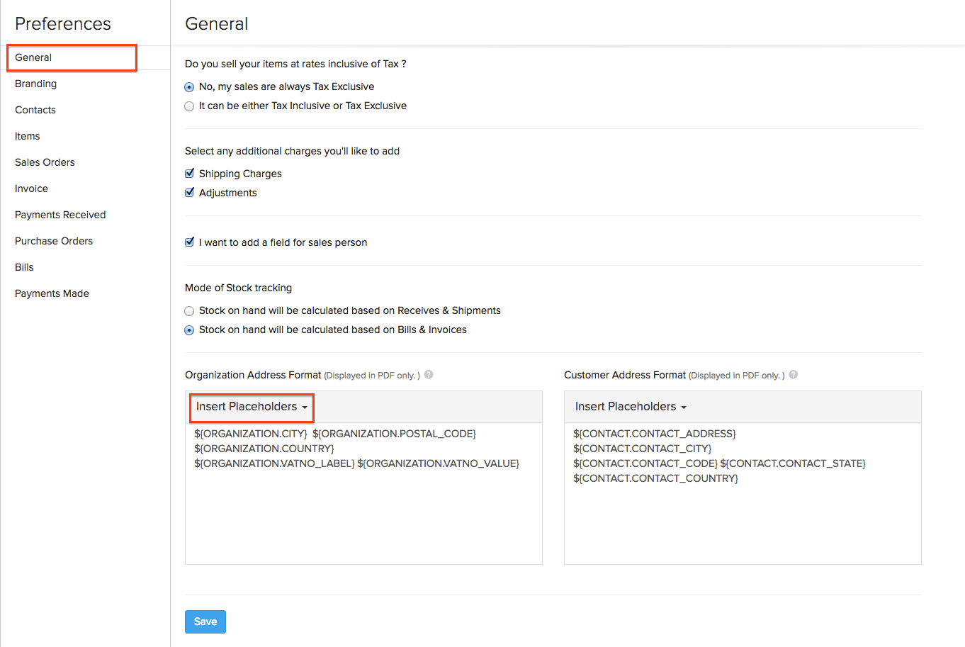 Show Tax Registration Number