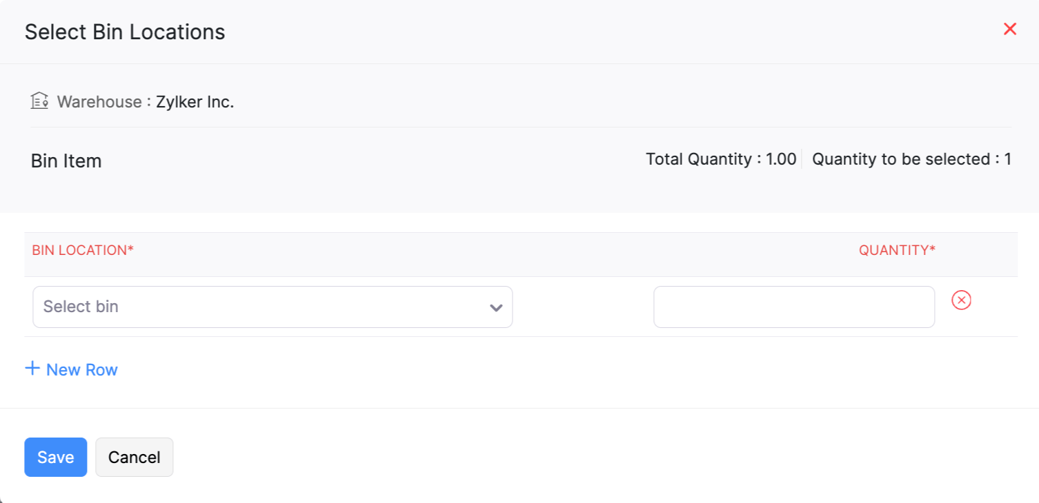 Invoices Bin Locations