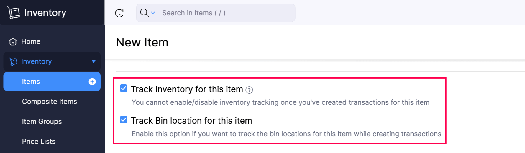 Track Bin Locations for Opening Stocks