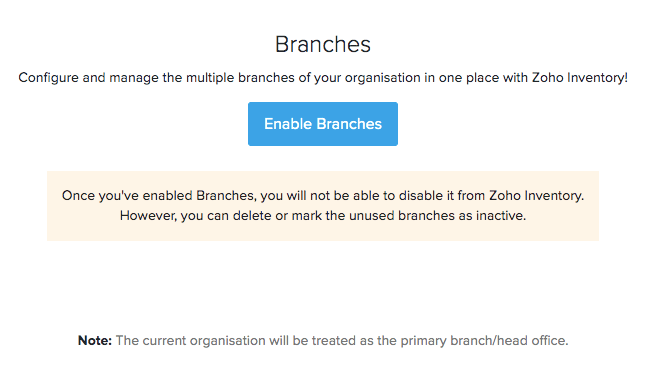 Enable Branches