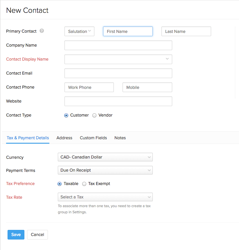 Associate Tax for Contact