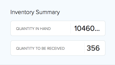 Inventory Summary Section