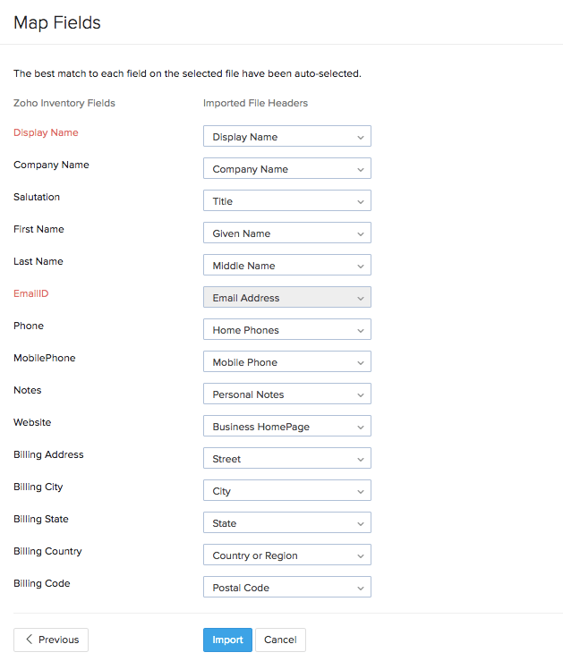 Zoho Inventory - Office365 Integration