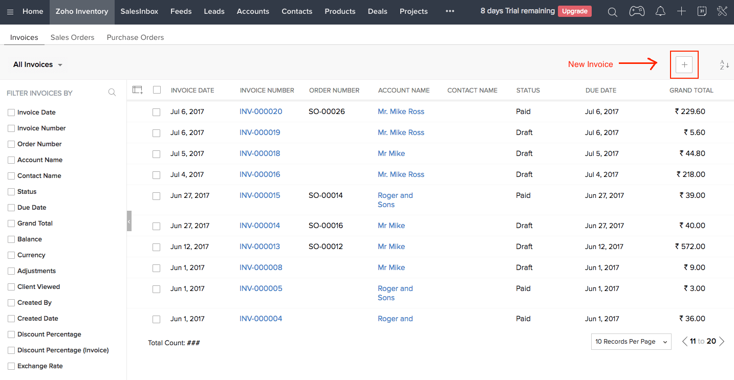 remove country field from zoho invoices