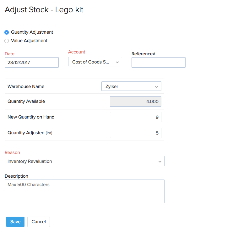 Item - Ajust Quantity