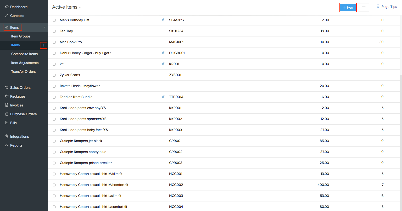 Creation Of Items Item Groups In Zoho Inventory