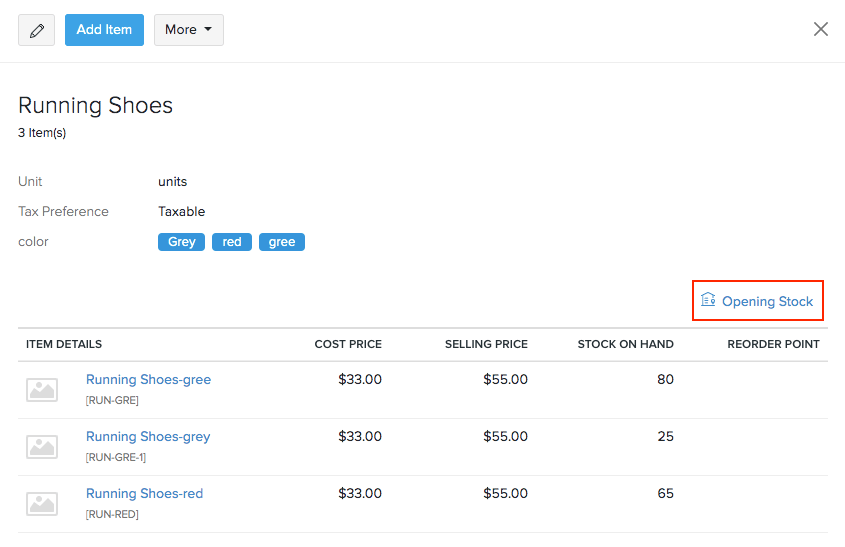 Creation of Items & Item Groups in Zoho Inventory