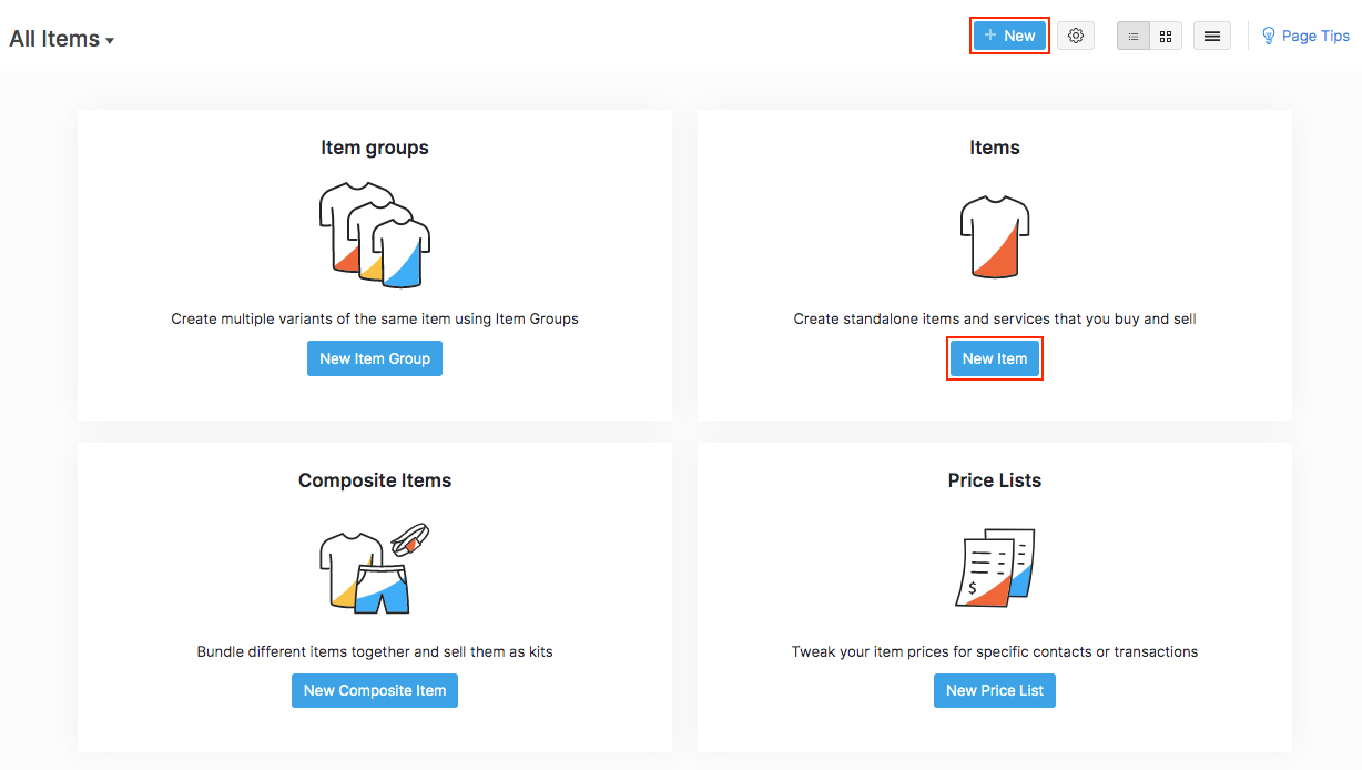 Creation of Items & Item Groups in Zoho Inventory