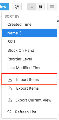 Creation of Items & Item Groups in Zoho Inventory