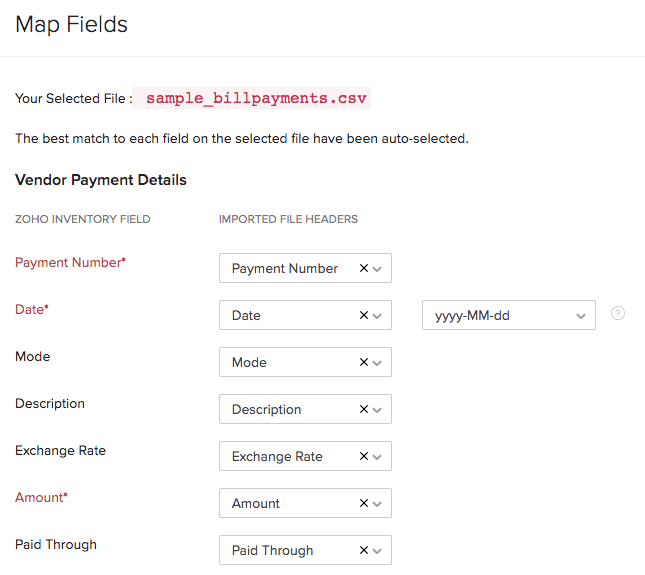 Import payments made 3