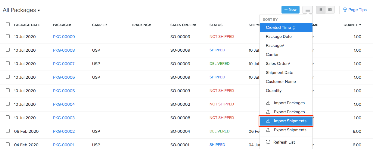 Import Shipments