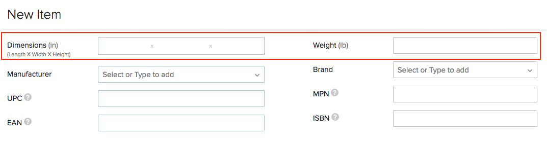 Item Weight and Dimensions