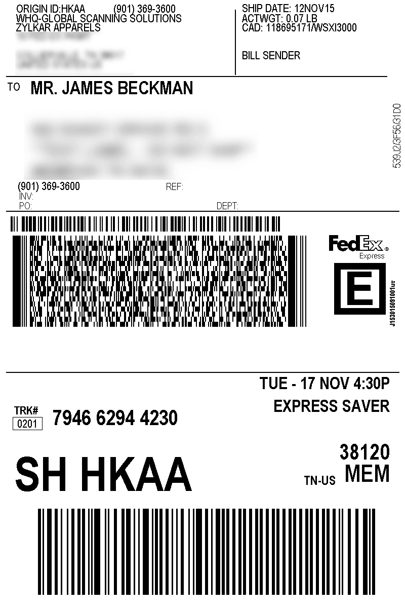 Fedex Label Template Word