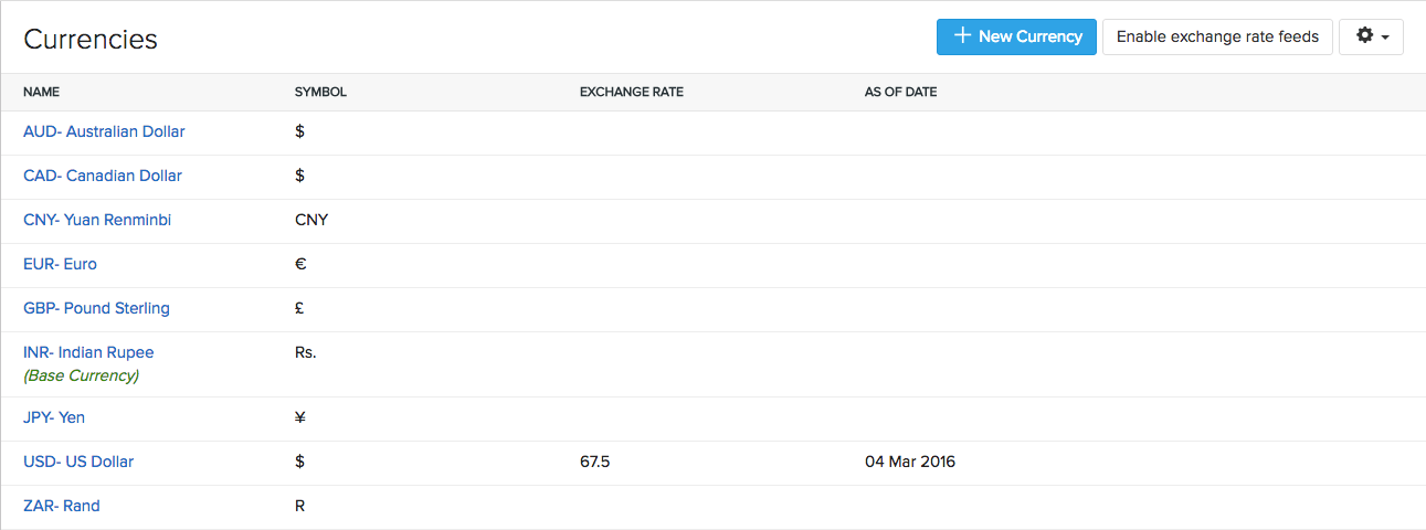 Enable auto exchange rate feeds