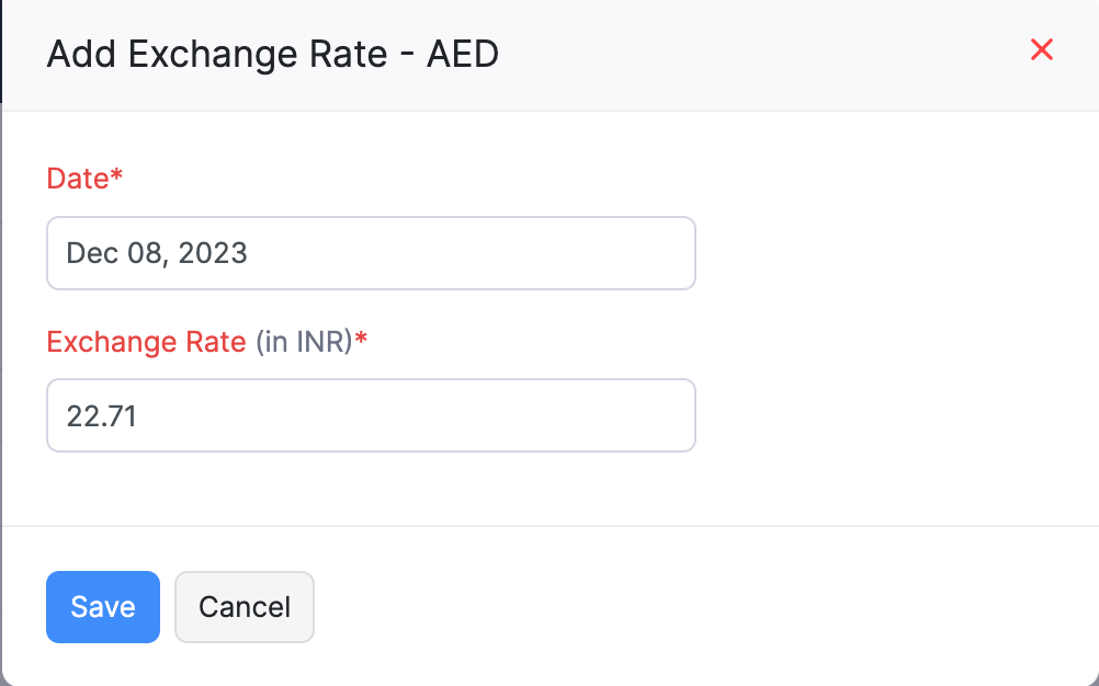 image of adding an exchange rate