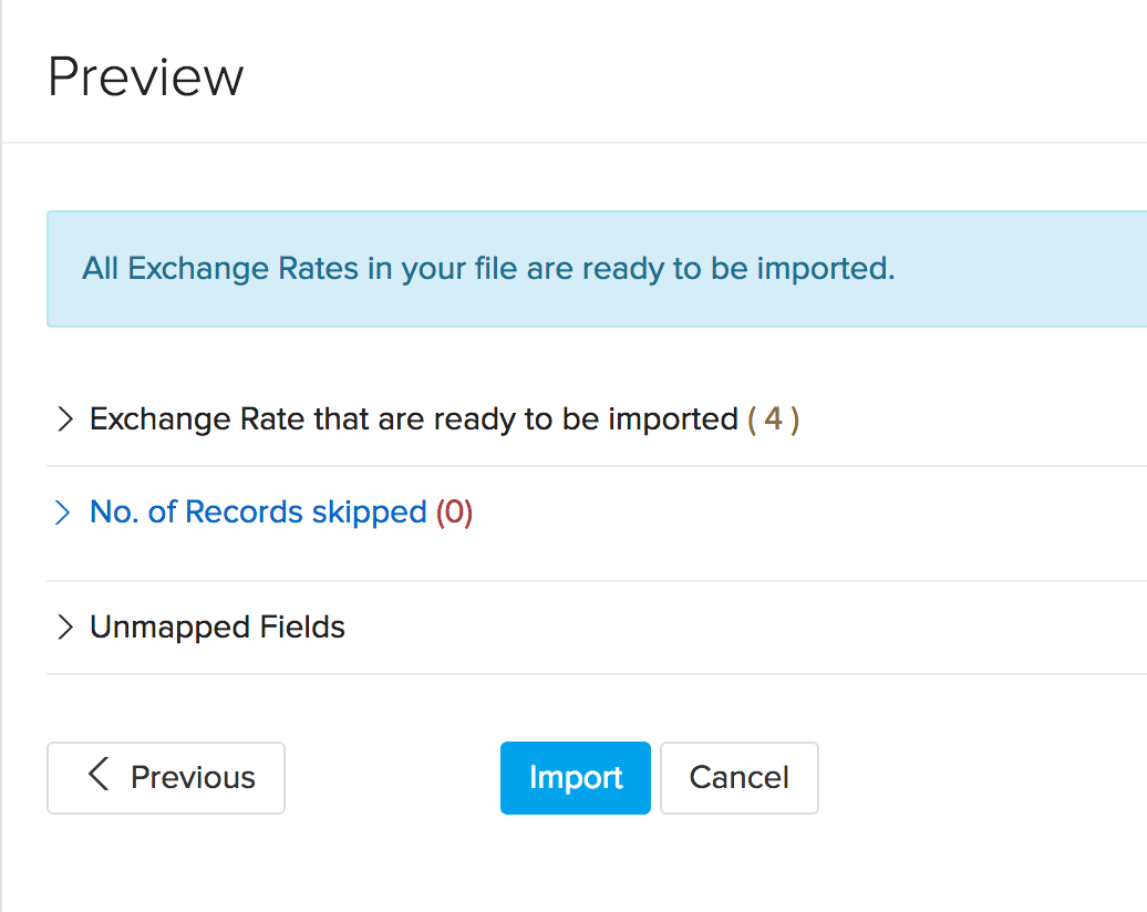 Zoho Inventory - Currencies