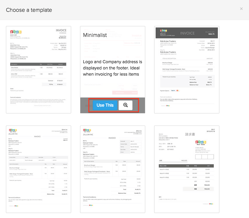 Choosing Template