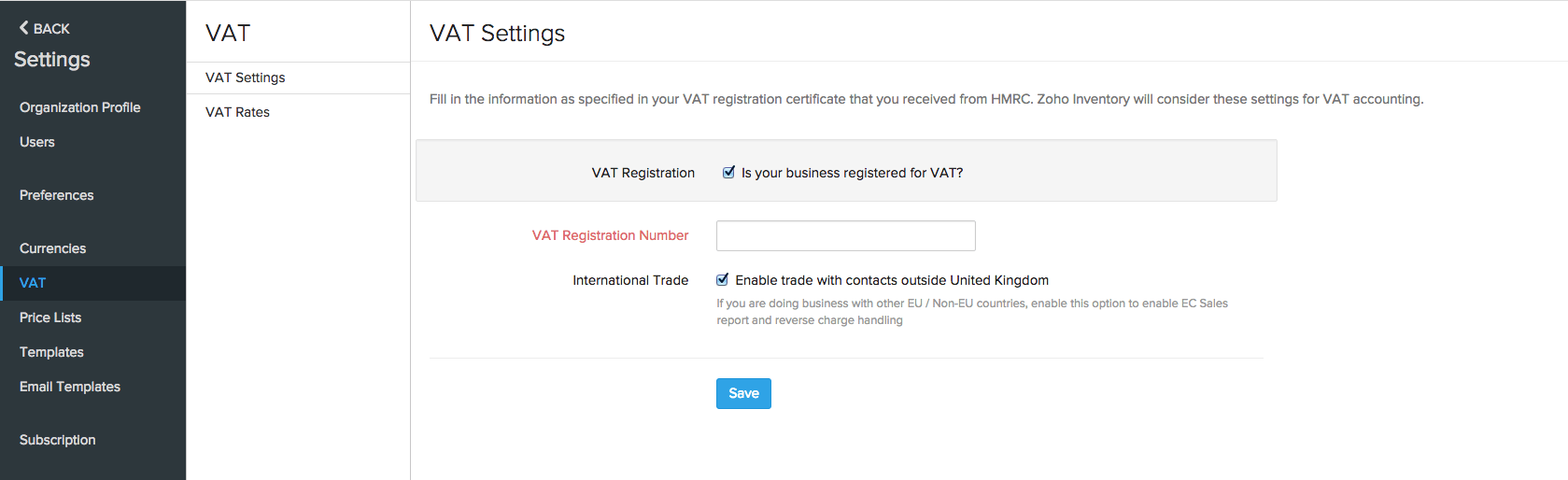 Complete VAT page