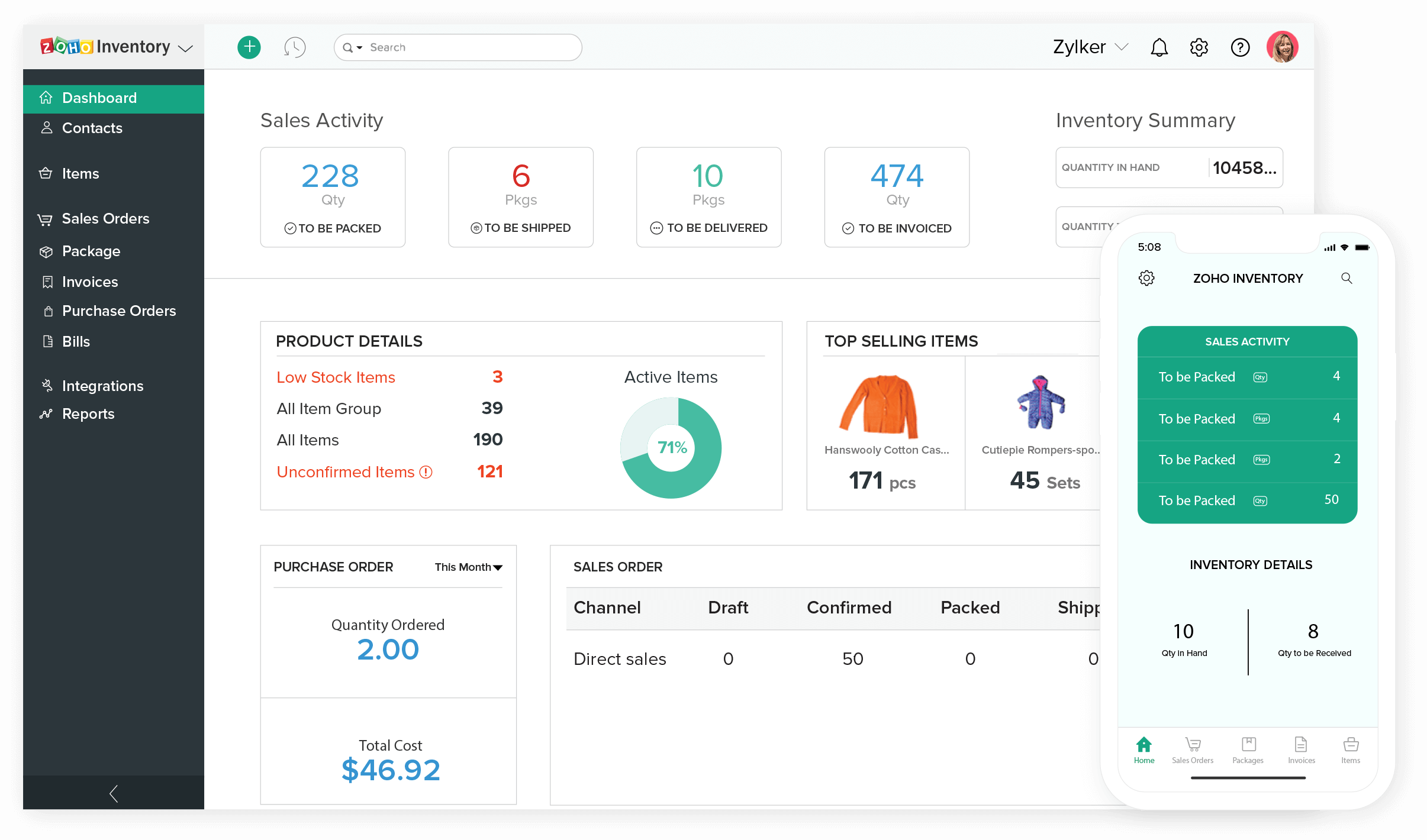 zoho inventory pricing