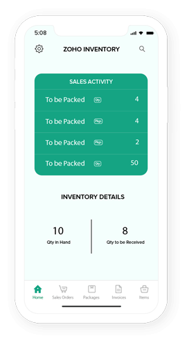 Mobile app for free inventory software - Zoho Inventory