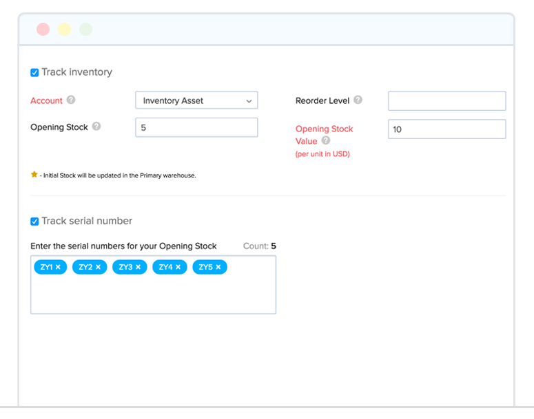 Serial Number Tracking