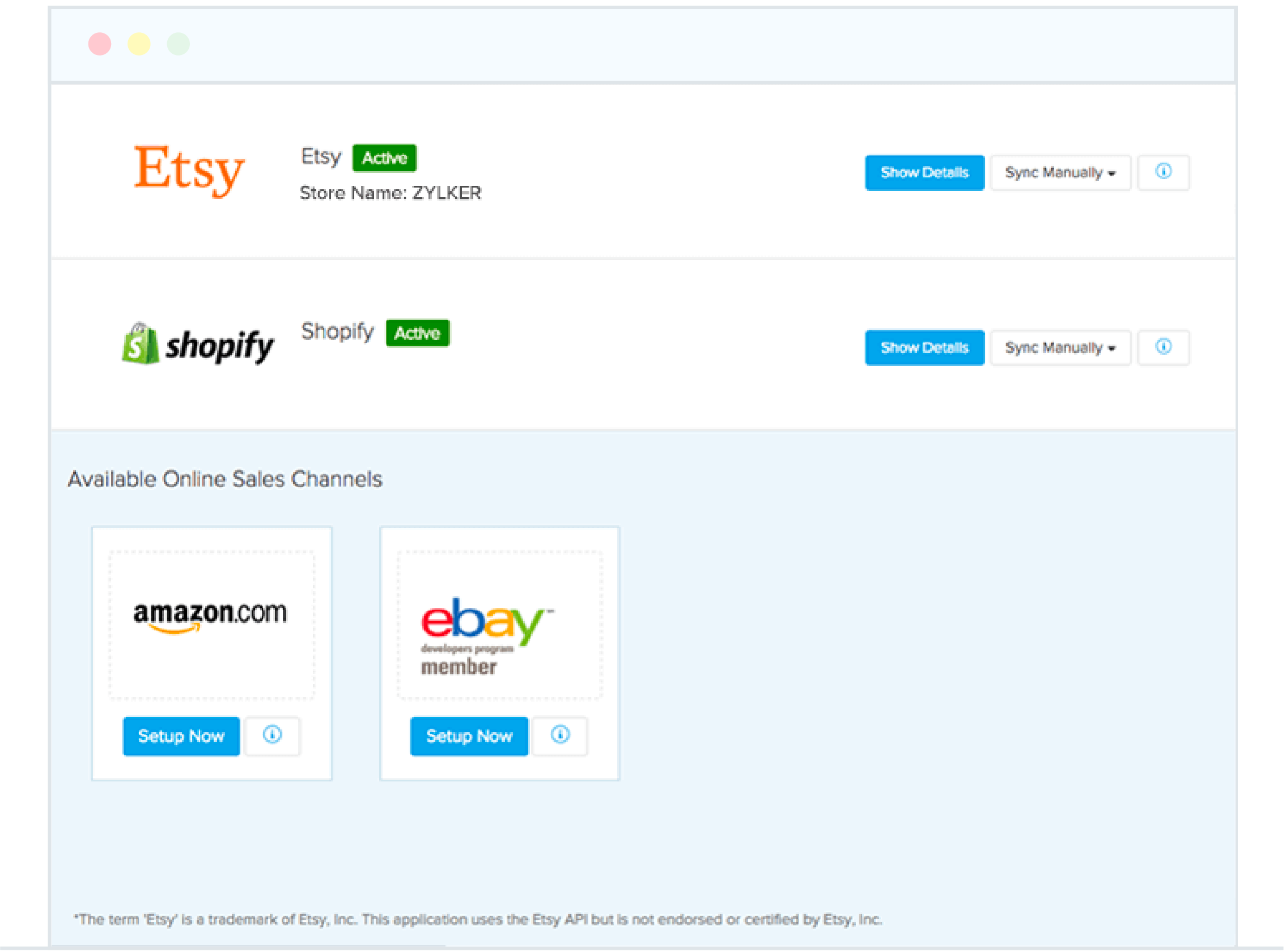 Multichannel sales - Zoho Inventory