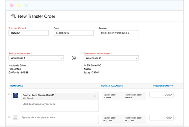 zoho inventory warehouse management