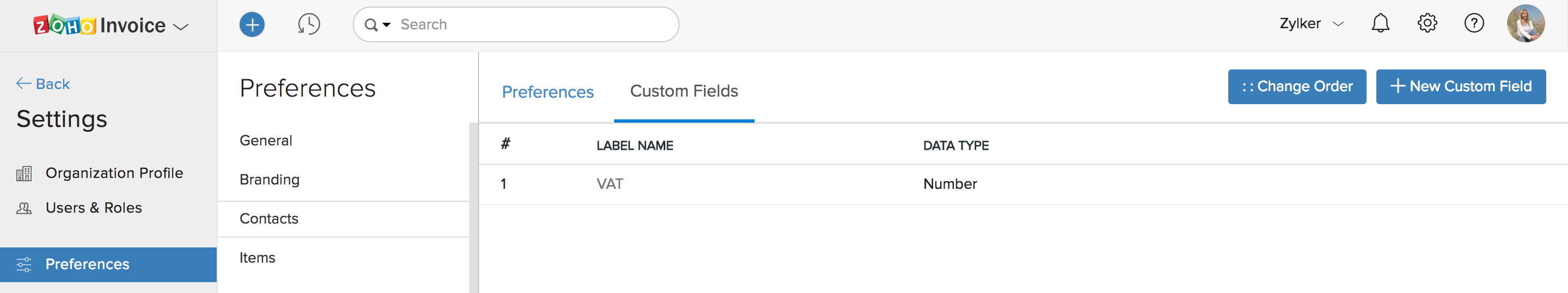 Custom Fields Tab