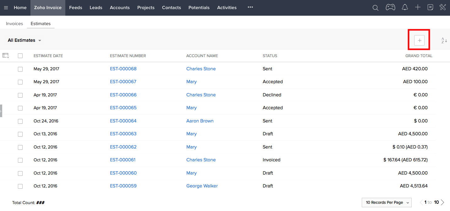 zoho invoice verify view