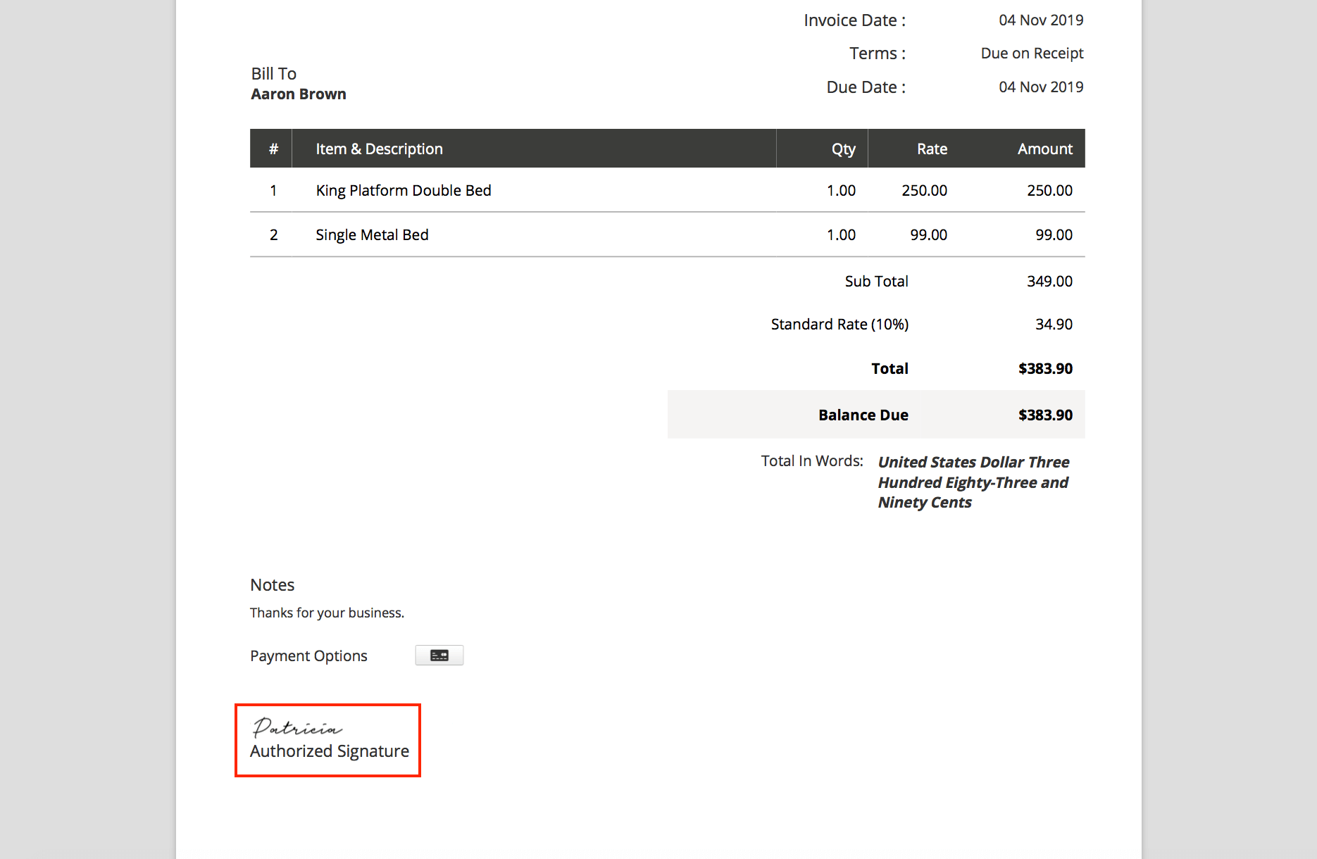 zoho forms invoice ninja integrations