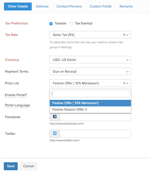 Select Price List Image