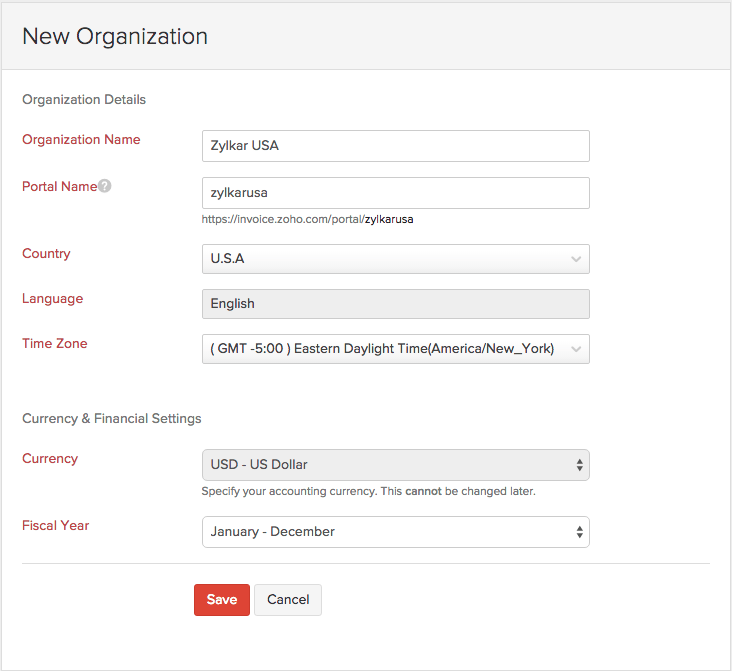 zoho invoice setting up portal already setup