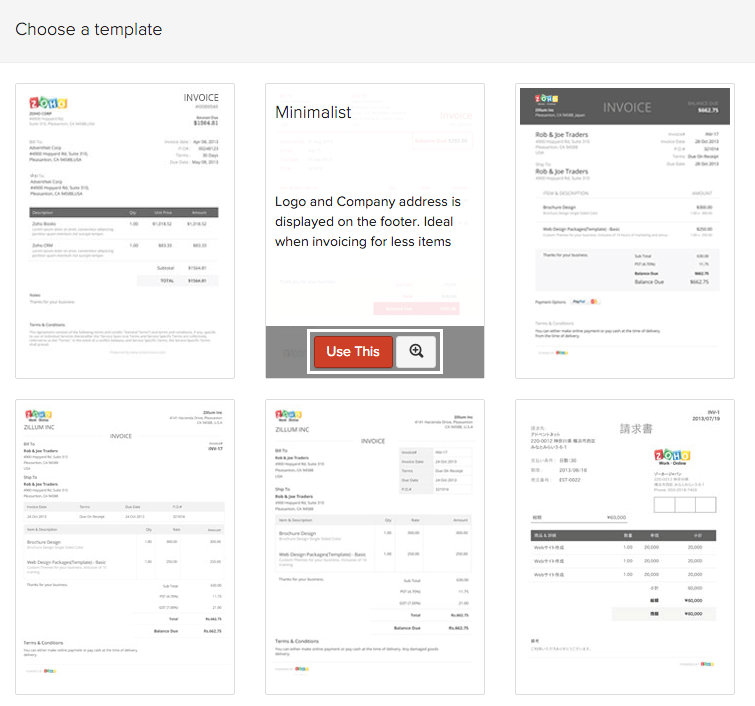 Choosing Template