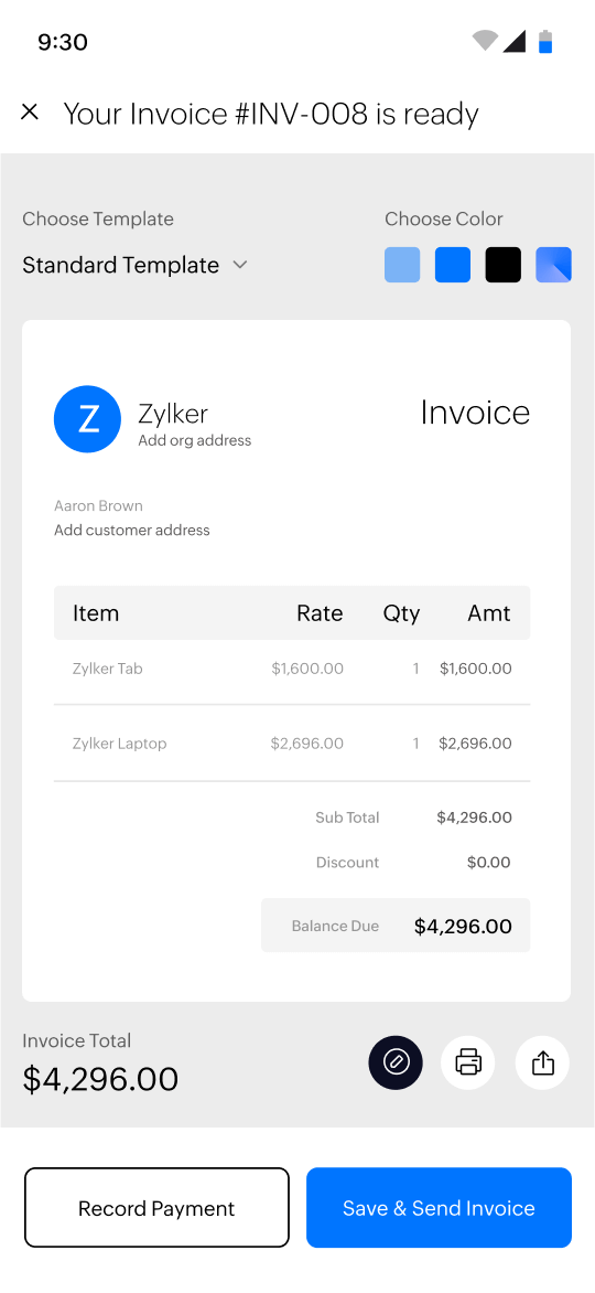 Create invoices for free | Zoho Invoice