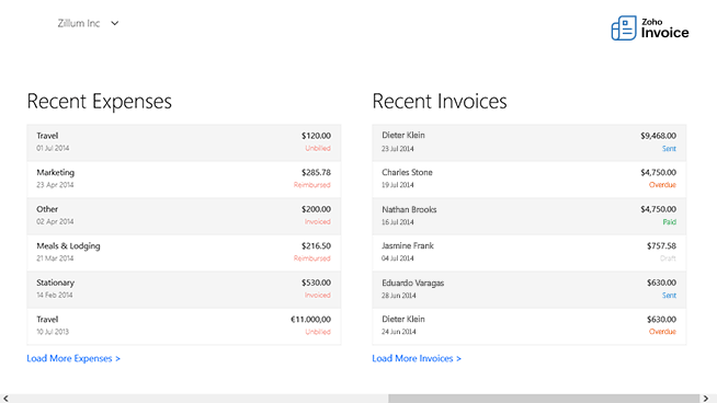 zoho invoice billing app