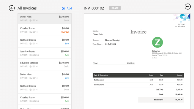 mobile invoicing with inventory