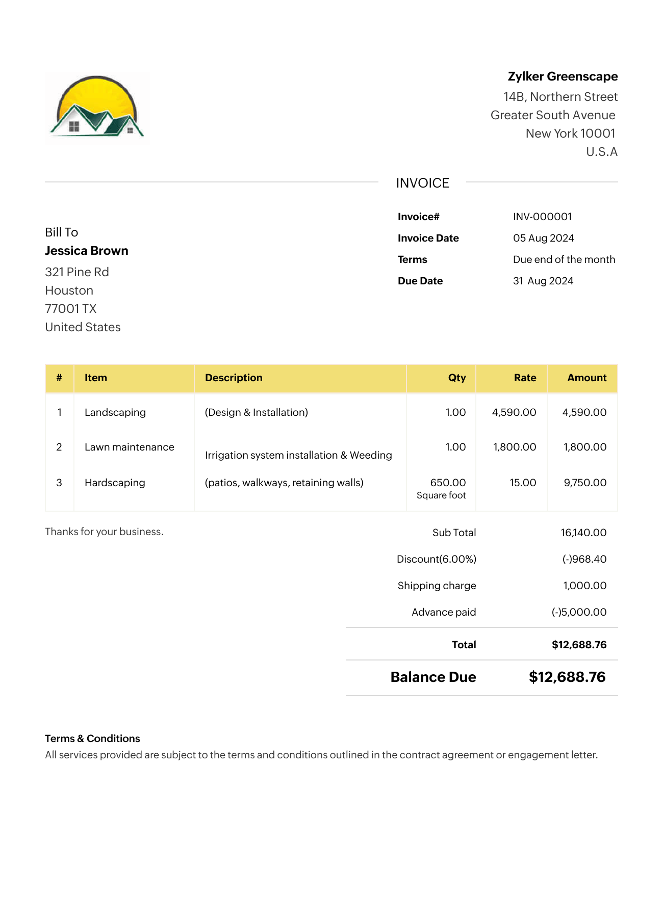 Free Contractor Invoice Template for download