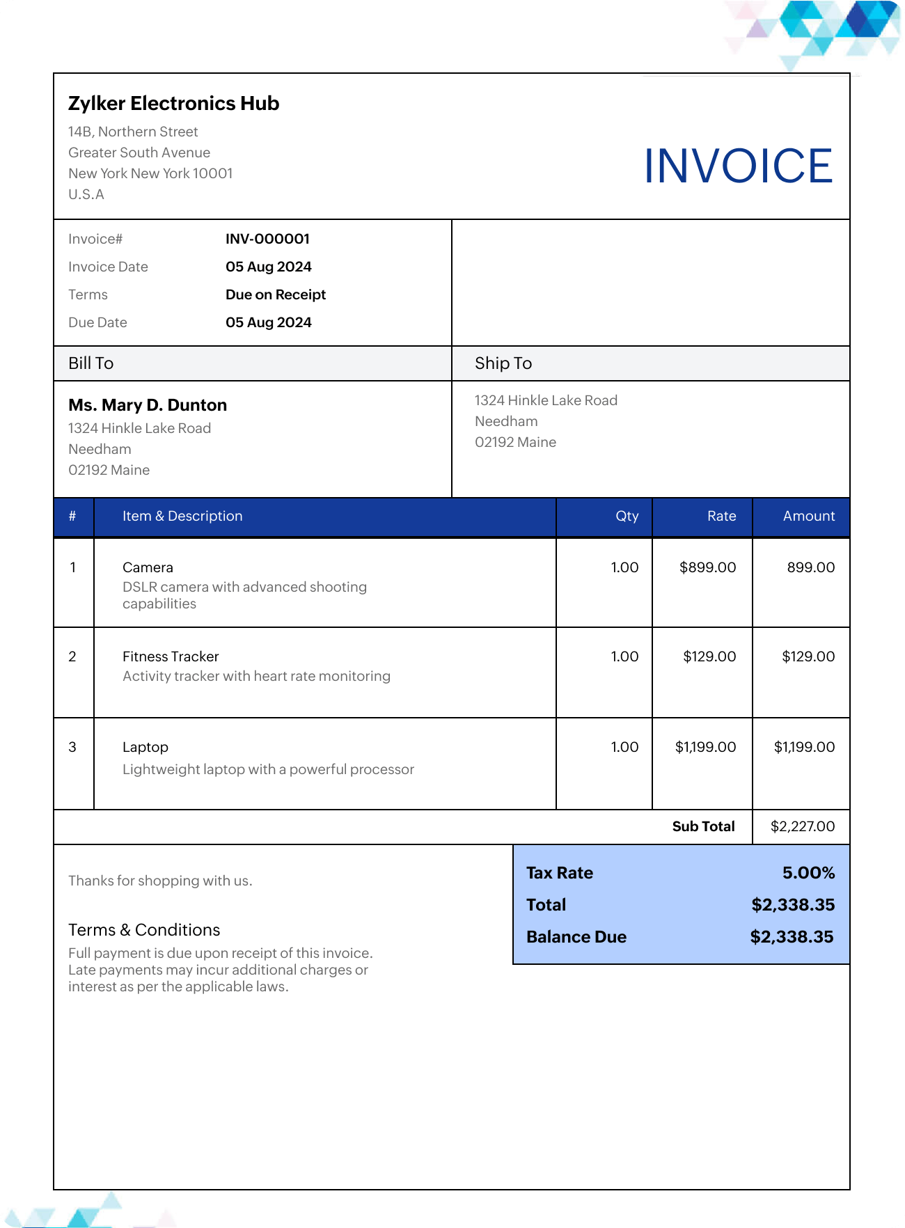 Proforma invoice | Zoho Invoice